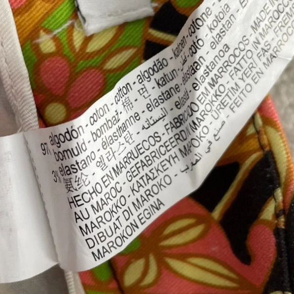 Zara Printed Flared Pants Trousers Groovy Floral 70's Pattern Sz Small - Picture 15 of 16